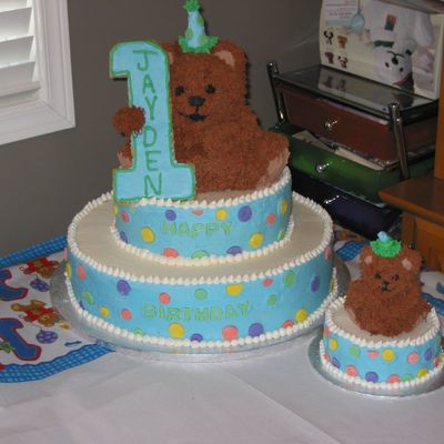 First Birthday Teddy Bear Cake