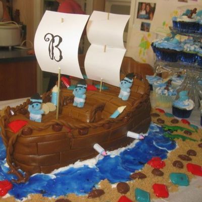 Pirate Ship Baby Shower Cake