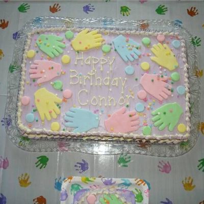 1St Birthday Cake-Handprint