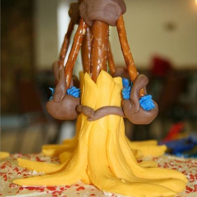 Mickey Mouse Sorcerer Birthday Cake-Broom Close Up