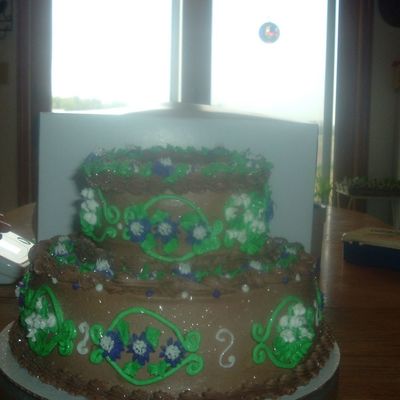 Purple And White Wedding Cake