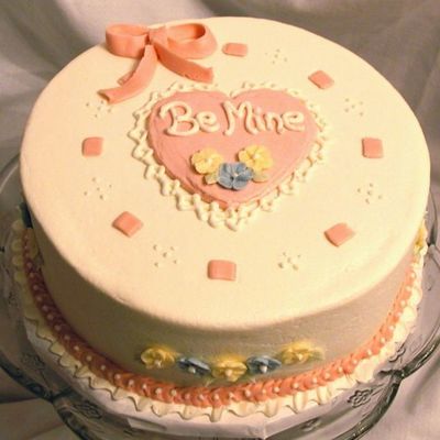 Heart With Buttercream Ribbon And Bow