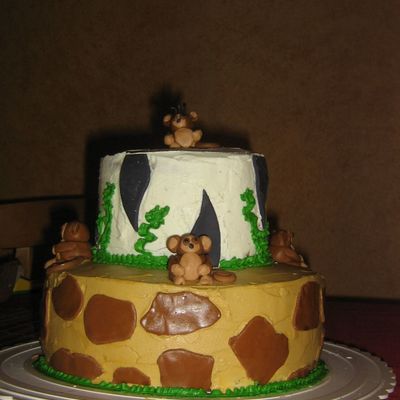 Monkey Themed First Birthday Cake