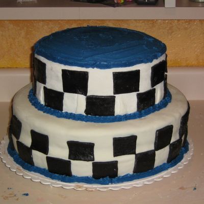 Race Fan Cake... Checkered Flag Inspired