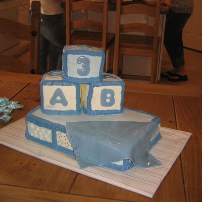 Blue Baby Shower Cake