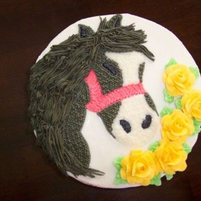 Horse With Yellow Roses