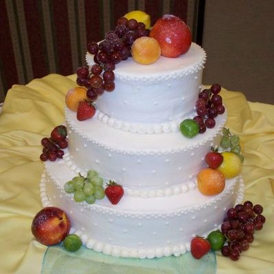 Wedding Cake With Fresh Sugared Fruit