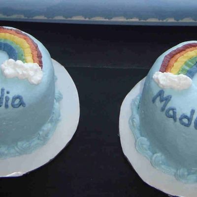 Rainbow Smash Cakes