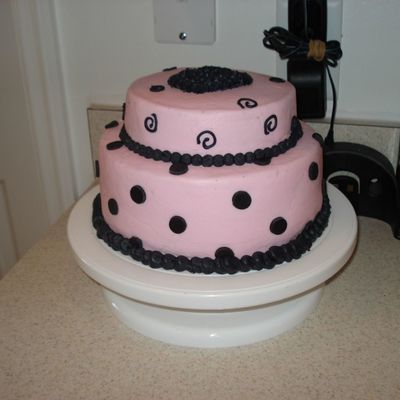 Pink And Black/gray Polka Dots And Swirls