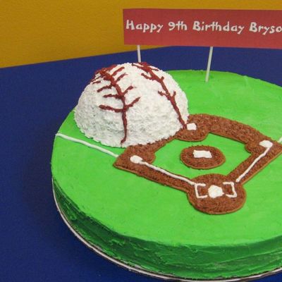 Baseball Field With Baseball Cake