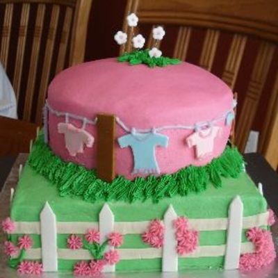 Picket Fence Baby Shower Cake