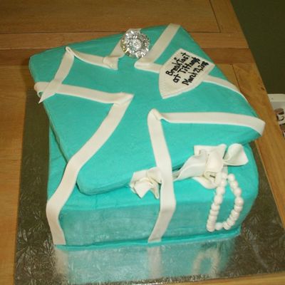 Tiffany Style Bridal Shower Cake