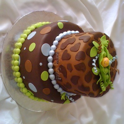 Peapod Leopard Baby Shower Cake