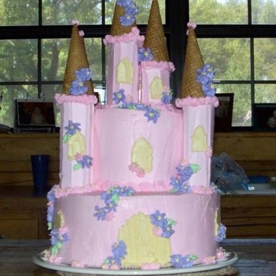 Pink Castle Cake - Front