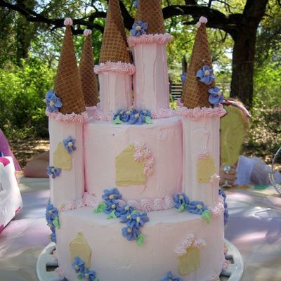 Pink Princess Castle Cake - Back