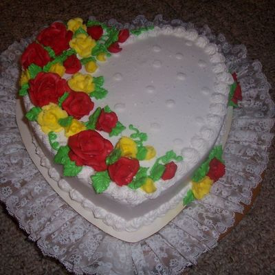 Shower Cake Hearts And Roses