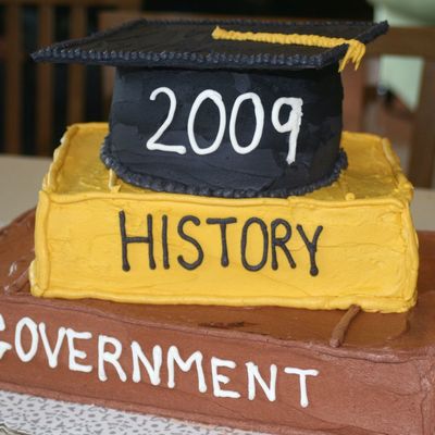 Stacked Book Graduation Cake