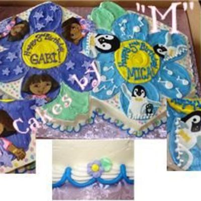 Dora And Happy Feet Cake