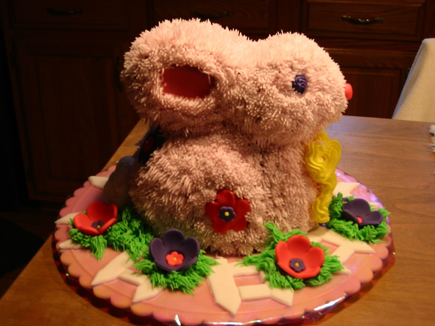 Pink Bunny With Flowers