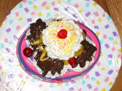 Ice Cream Sundae Cake - Top View