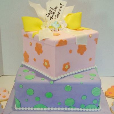 Two-Tier Gift Box Cake