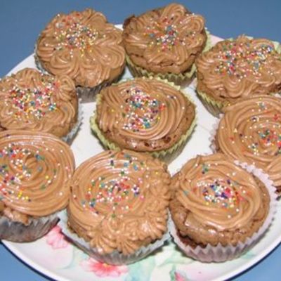 Double Chocolate Molten Cupcakes With Sprinkles