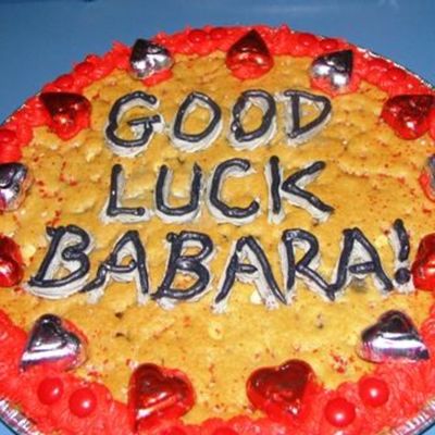 Giant Chocolate Chip Cookie With Red Foiled Chocolate Hearts