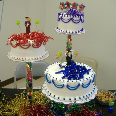 Triple Play Grad Cakes