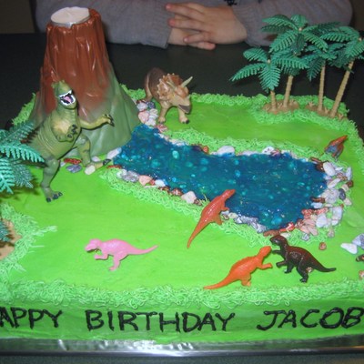 Dinosaur And Volcano