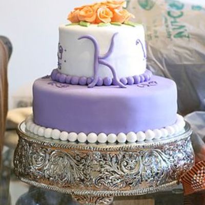 Purple Initial Cake