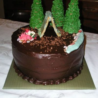 Camping Birthday Cake