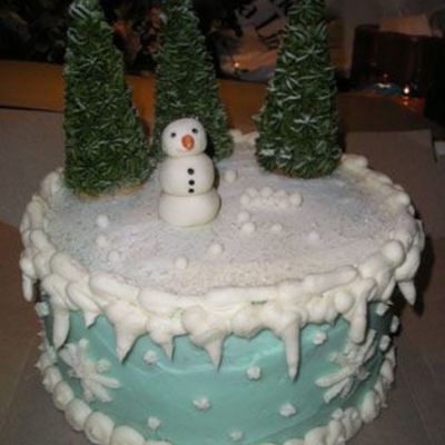 Snowman Holiday/birthday Cake