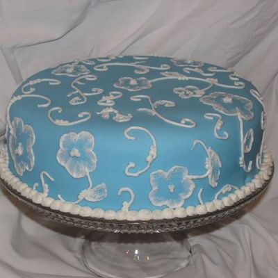 Blue Brushed Embroidery