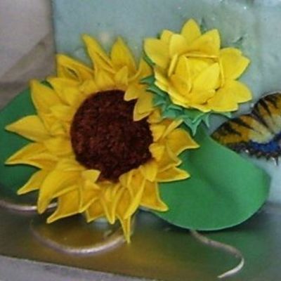 Sunflower And Butterfly