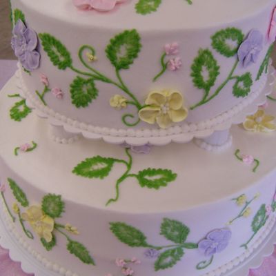 Brushed Embroidery Wedding Cake