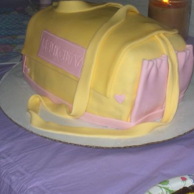 Side View Of Felicity's Baby Bag Cake