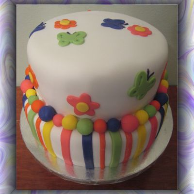 Bright Colored Birthday Cake