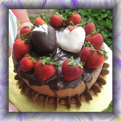 Grooms Cake With Strawberrys