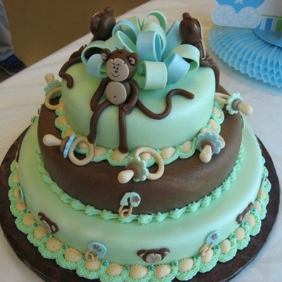 Monkey Baby Shower Cake