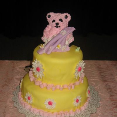 Pink Bear Baby Shower Cake