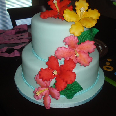 Hibiscus Flowers Cake