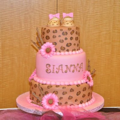 Cheetah Baby Shower Cake