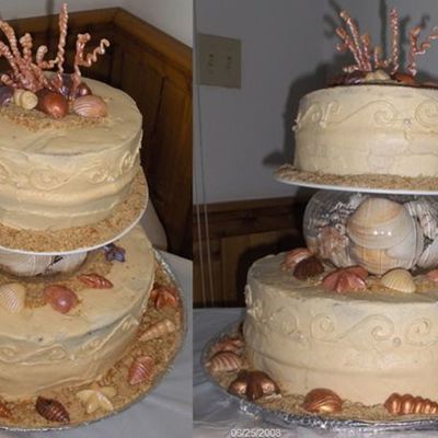 Beach Theme Wedding Cake