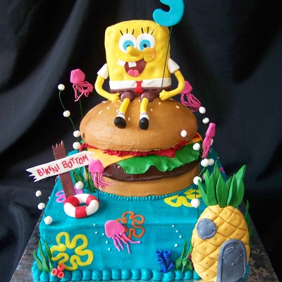 Spongebob, Crabby Patty, & Bikini Bottom