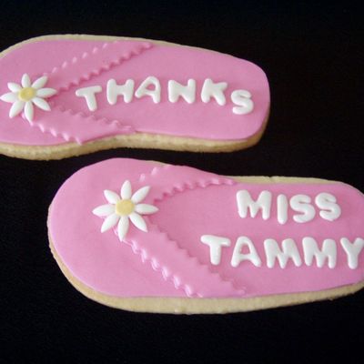 Pink Flip Flop Cookies (Life Size)