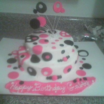 Pink And Black Bday Cake