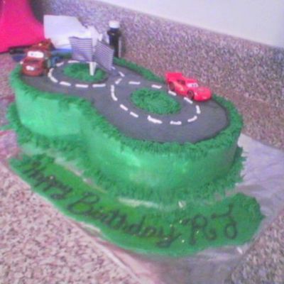 Racetrack Bday Cake For A Cars Movie Bday Party