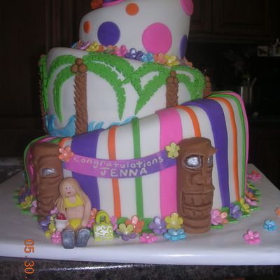 Hawaiian Graduation Cake