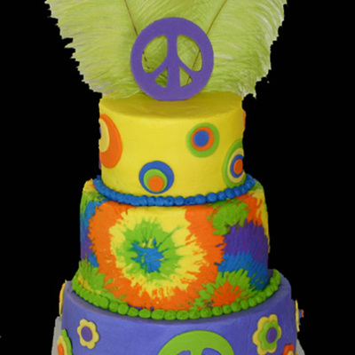 Tie-Dyed Birthday Cake