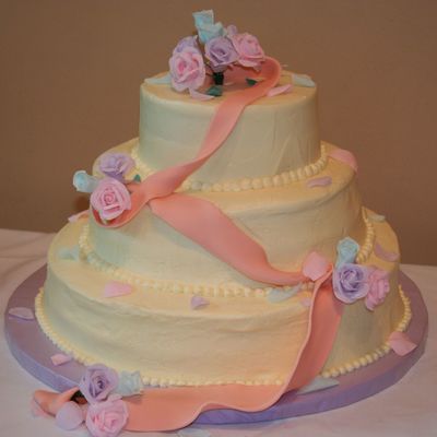 3 Tier Round Wedding Cake